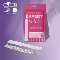 STALEKS -Disposable Adhesive white files for straight nail file on a soft foam layer EXPERT 20 180 grit (30 pcs)