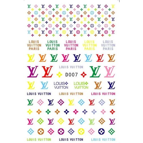 Brand Louis Vuitton Sticker Paris (Brown) #D054 - Nail Extravanganza